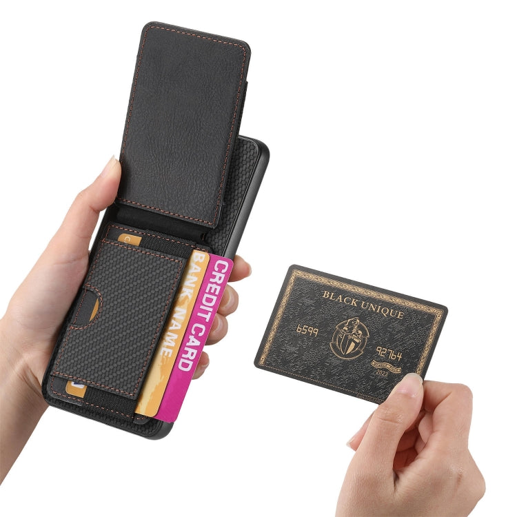 For Motorola Moto G Stylus 5G 2024 Carbon Fiber Vertical Flip Wallet Stand Phone Case(Black) - Motorola Cases by PMC TechLife | Online Shopping South Africa | PMC TechLife | Buy Now Pay Later Mobicred