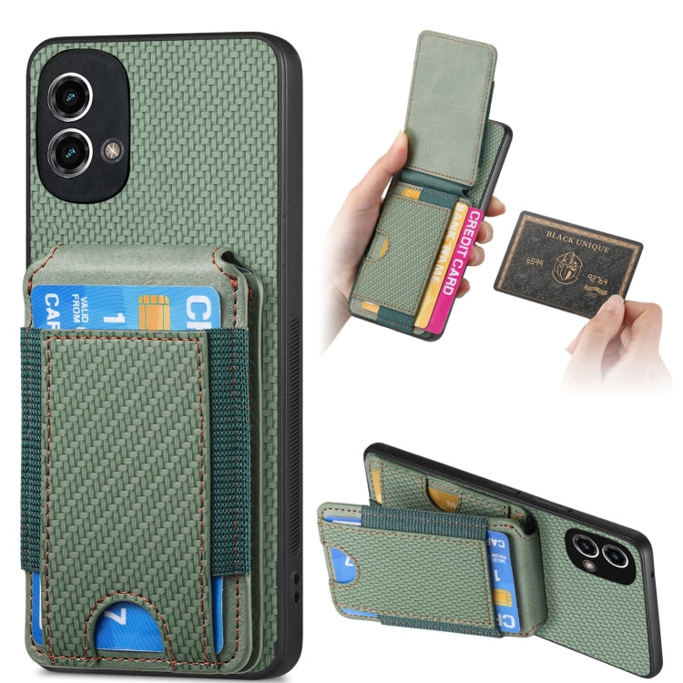 For Motorola Moto G Stylus 5G 2024 Carbon Fiber Vertical Flip Wallet Stand Phone Case(Green) - Motorola Cases by PMC TechLife | Online Shopping South Africa | PMC TechLife | Buy Now Pay Later Mobicred