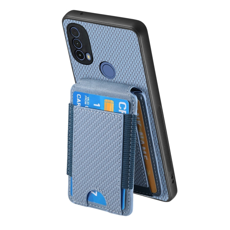 For Motorola Moto G Play 2024  5G Carbon Fiber Vertical Flip Wallet Stand Phone Case(Blue) - Motorola Cases by PMC TechLife | Online Shopping South Africa | PMC TechLife | Buy Now Pay Later Mobicred
