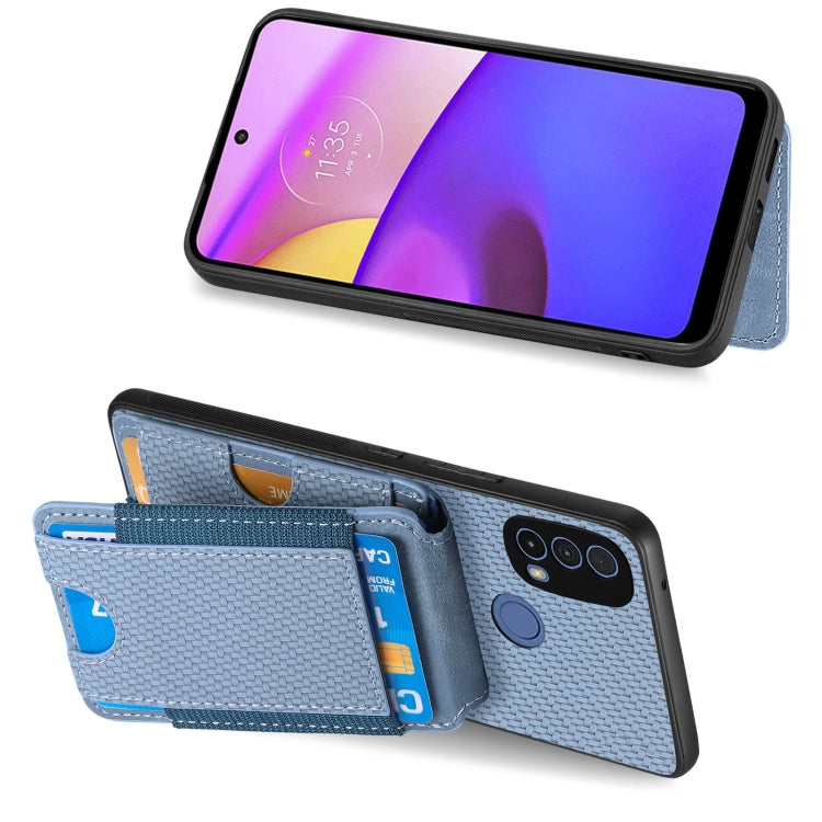 For Motorola Moto G Power 2024 5G Carbon Fiber Vertical Flip Wallet Stand Phone Case(Blue) - Motorola Cases by PMC TechLife | Online Shopping South Africa | PMC TechLife | Buy Now Pay Later Mobicred