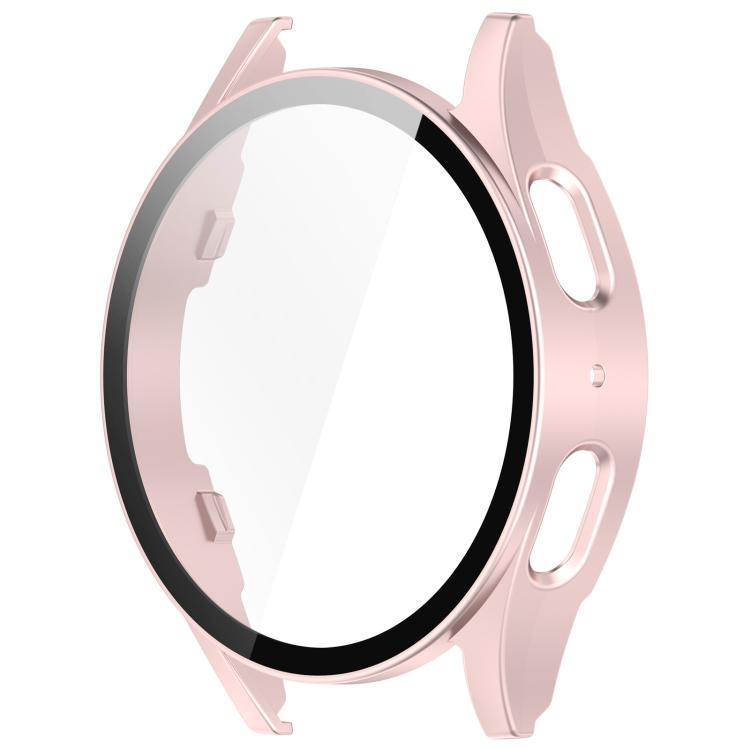 For Samsung Galaxy Watch 7 44mm PC+Tempered Film Integrated Waterproof Watch Protective Case(Rose Gold) - Watch Cases by PMC TechLife | Online Shopping South Africa | PMC TechLife | Buy Now Pay Later Mobicred