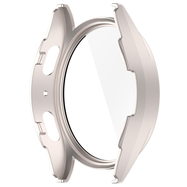 For Samsung Galaxy Watch 7 44mm PC+Tempered Film Integrated Waterproof Watch Protective Case(Starlight) - Watch Cases by PMC TechLife | Online Shopping South Africa | PMC TechLife | Buy Now Pay Later Mobicred