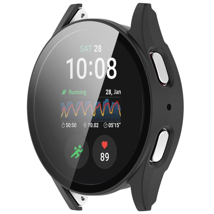 For Samsung Galaxy Watch 7 40mm PC+Tempered Film Integrated Waterproof Watch Protective Case(Matte Black) - Watch Cases by PMC TechLife | Online Shopping South Africa | PMC TechLife | Buy Now Pay Later Mobicred