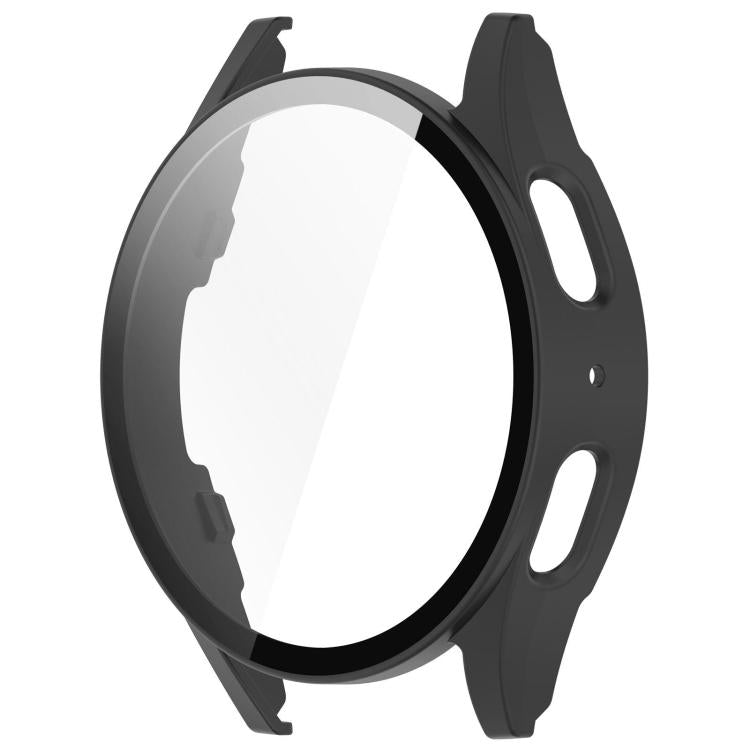 For Samsung Galaxy Watch 7 40mm PC+Tempered Film Integrated Waterproof Watch Protective Case(Matte Black) - Watch Cases by PMC TechLife | Online Shopping South Africa | PMC TechLife | Buy Now Pay Later Mobicred
