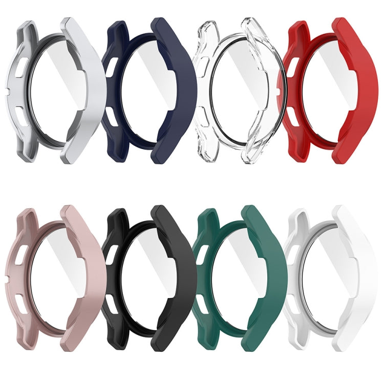 For Samsung Galaxy Watch FE 40mm PC + Tempered Glass Film Integrated Watch Protective Case(Silver) - Watch Cases by PMC TechLife | Online Shopping South Africa | PMC TechLife | Buy Now Pay Later Mobicred