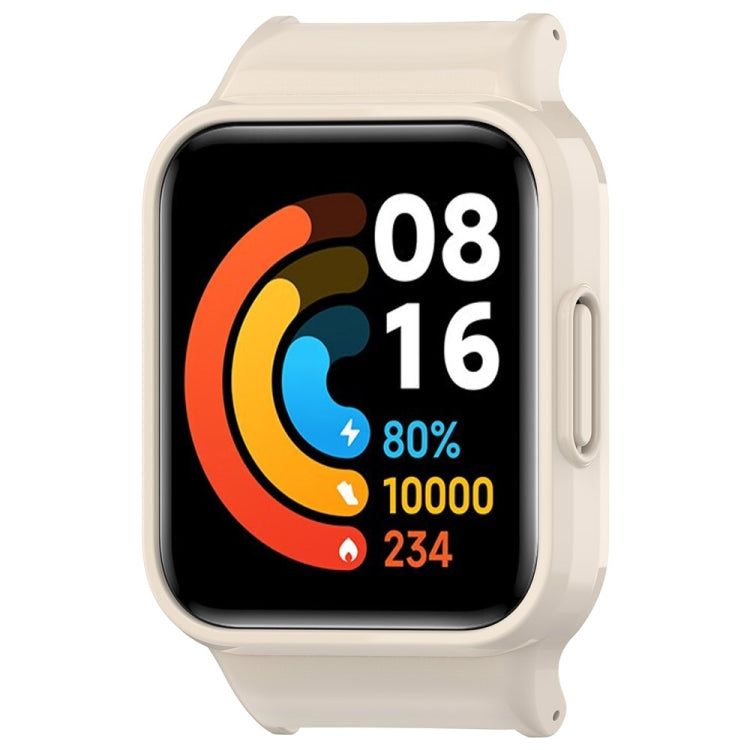 For Redmi Watch 2 Half Pack PC Watch Protective Case(Creamy White) - Watch Cases by PMC TechLife | Online Shopping South Africa | PMC TechLife | Buy Now Pay Later Mobicred