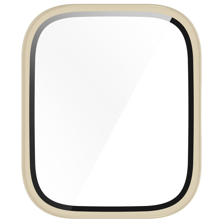 For Amazfit bip5 Unity PC + Tempered Glass Film Integrated Watch Protective Case(Ivory White) - Watch Cases by PMC TechLife | Online Shopping South Africa | PMC TechLife | Buy Now Pay Later Mobicred