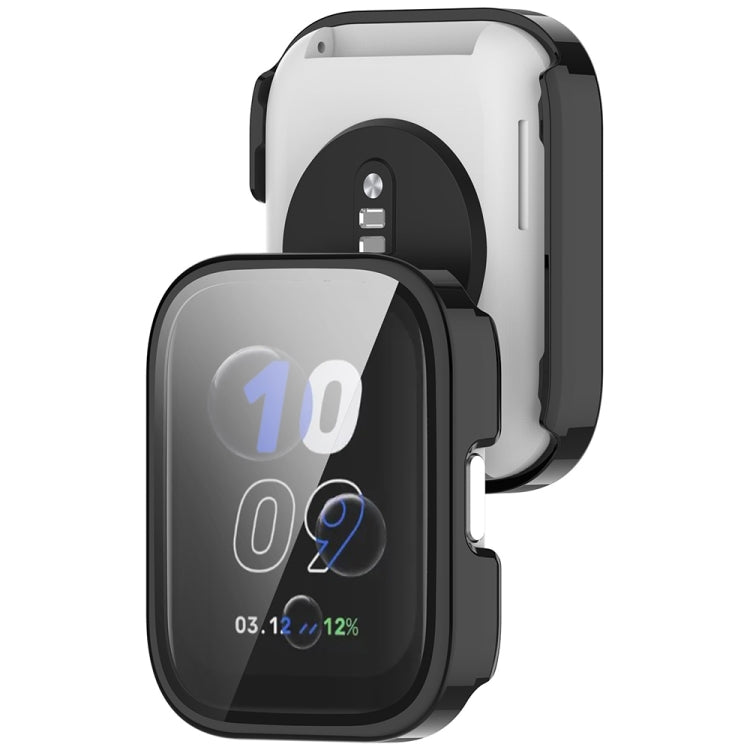 For Amazfit bip5 Unity PC + Tempered Glass Film Integrated Watch Protective Case(Black) - Watch Cases by PMC TechLife | Online Shopping South Africa | PMC TechLife | Buy Now Pay Later Mobicred