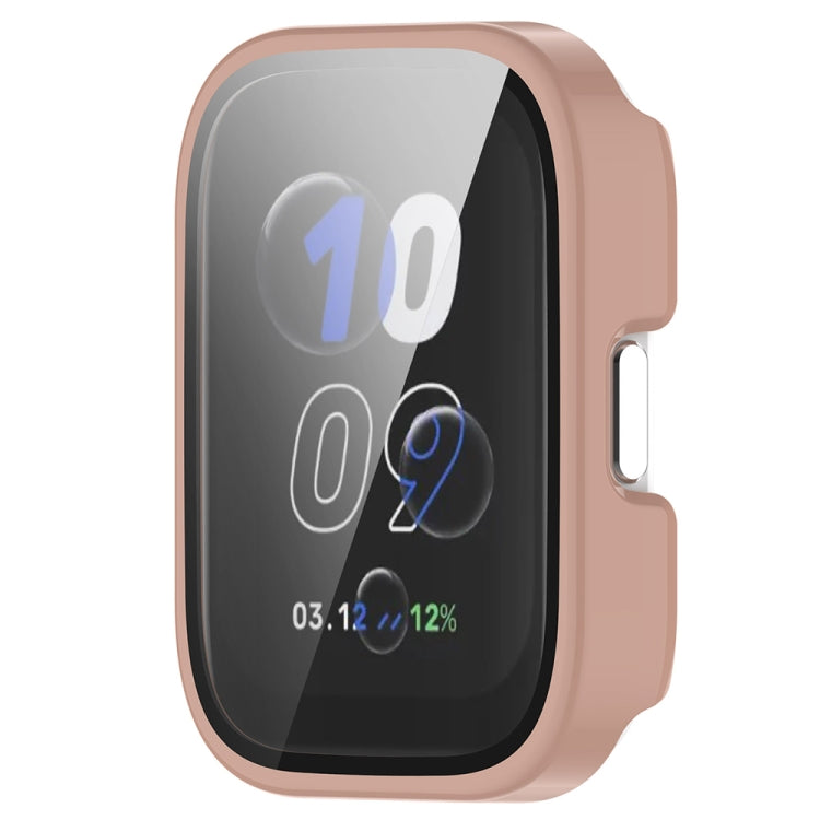 For Amazfit bip5 Unity PC + Tempered Glass Film Integrated Watch Protective Case(Sakura Pink) - Watch Cases by PMC TechLife | Online Shopping South Africa | PMC TechLife | Buy Now Pay Later Mobicred
