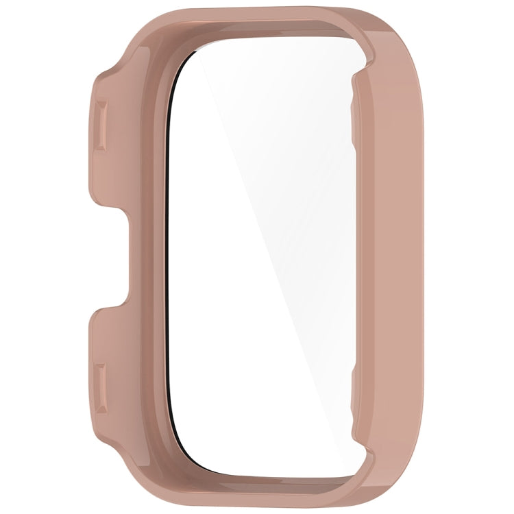 For Amazfit bip5 Unity PC + Tempered Glass Film Integrated Watch Protective Case(Sakura Pink) - Watch Cases by PMC TechLife | Online Shopping South Africa | PMC TechLife | Buy Now Pay Later Mobicred