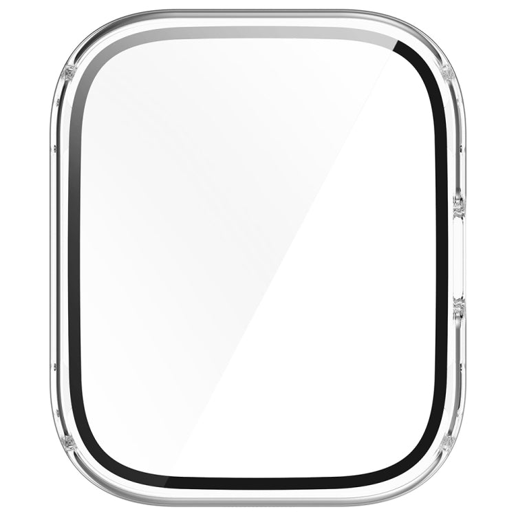 For Amazfit bip5 Unity PC + Tempered Glass Film Integrated Watch Protective Case(Transparent White) - Watch Cases by PMC TechLife | Online Shopping South Africa | PMC TechLife | Buy Now Pay Later Mobicred