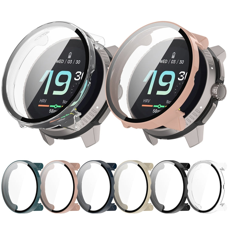 For Suunto Race PC + Tempered Glass Film Integrated Watch Protective Case(Transparent White) - Watch Case by PMC TechLife | Online Shopping South Africa | PMC TechLife | Buy Now Pay Later Mobicred