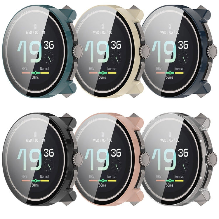 For Suunto Race PC + Tempered Glass Film Integrated Watch Protective Case(Transparent White) - Watch Case by PMC TechLife | Online Shopping South Africa | PMC TechLife | Buy Now Pay Later Mobicred