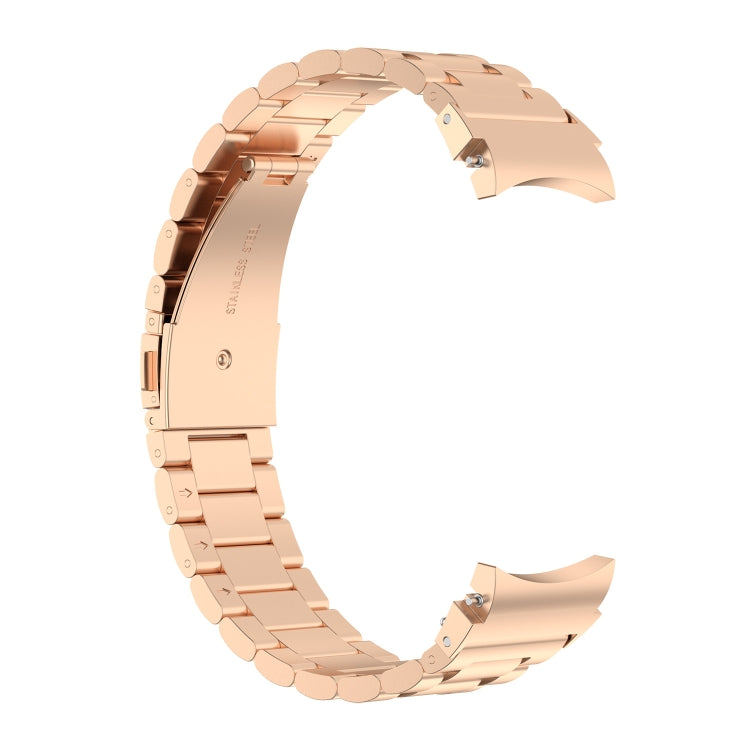 For Samsung Galaxy Watch Ultra 47mm Three Bead Stainless Steel Metal Watch Strap(Rose Gold) - free shipping - PMC TechLife - Order now!