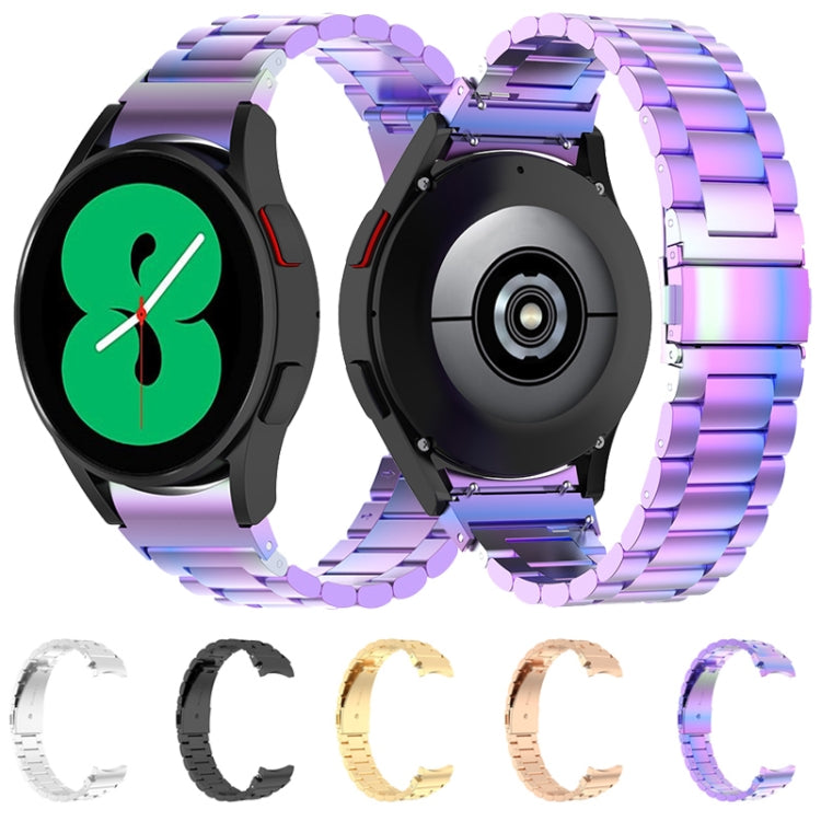 For Samsung Galaxy Watch 7 40 / 44mm Three Bead Stainless Steel Metal Watch Strap(Rose Gold) - free shipping - PMC TechLife - Order now!