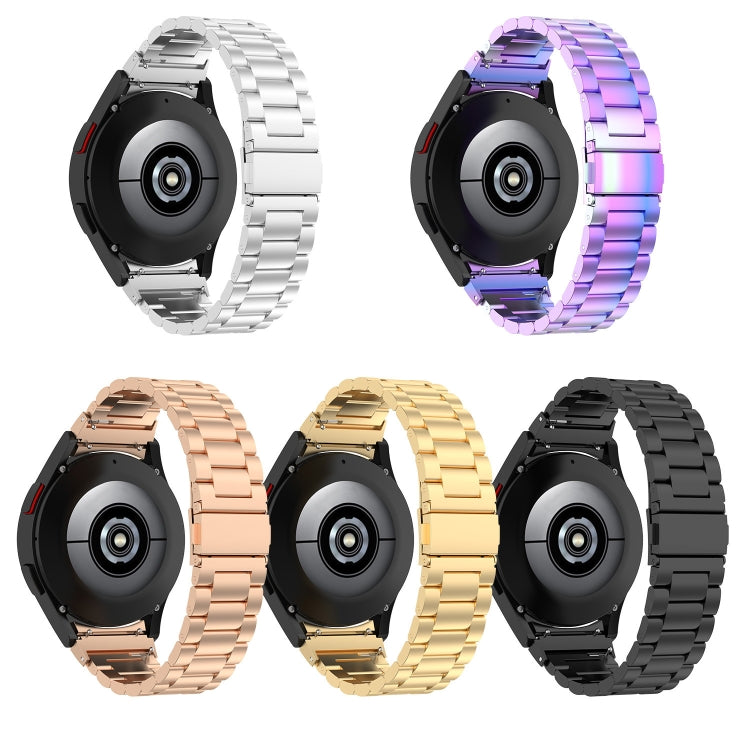 For Samsung Galaxy Watch FE 40mm Three Bead Stainless Steel Metal Watch Strap(Silver) - free shipping - PMC TechLife - Order now!