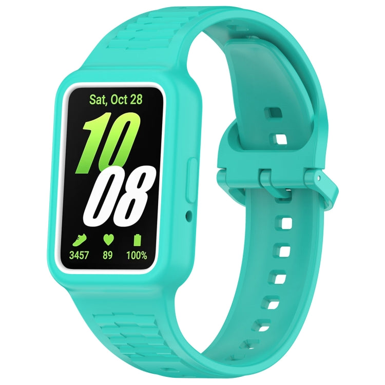 For Samsung Galaxy Fit3 Two Color Frame Integrated Silicone Watch Band(Cyan) - free shipping - PMc TechLife - Order now!