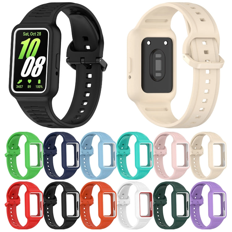 For Samsung Galaxy Fit3 Two Color Frame Integrated Silicone Watch Band(Cyan) - free shipping - PMc TechLife - Order now!