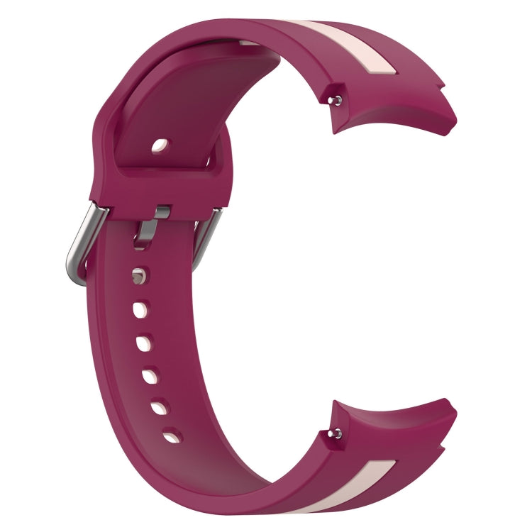 For Samsung Galaxy Watch FE 40mm Two Color Stripe Silicone Watch Band(Wine Red Pink) - free shipping - PMc TechLife - Order now!