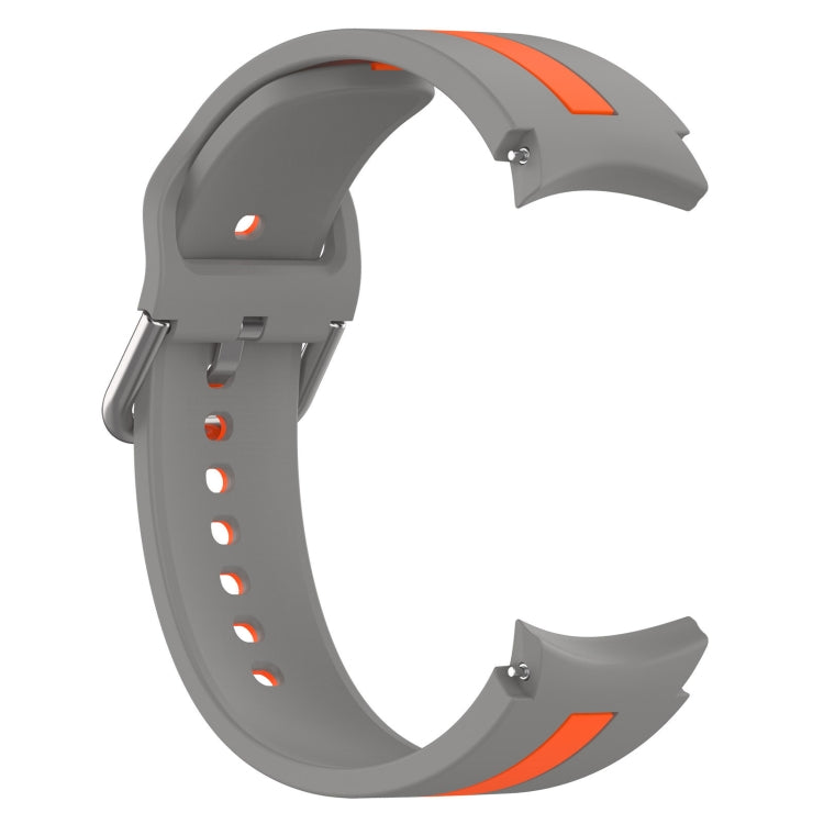 For Samsung Galaxy Watch 7 40 / 44mm Two Color Stripe Silicone Watch Band(Gray Orange) - free shipping - PMc TechLife - Order now!