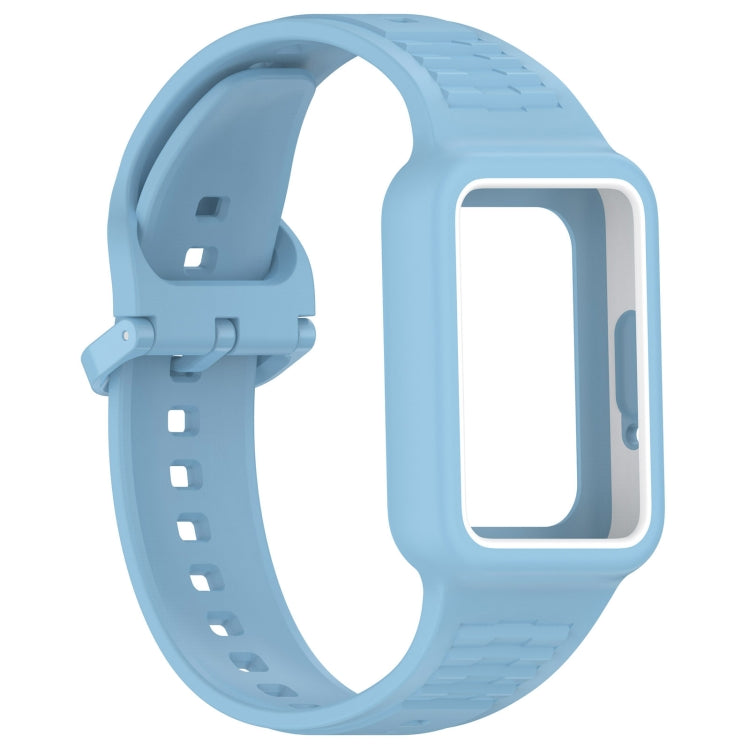 For  Huawei Band 9 NFC Two Color Frame Integrated Silicone Watch Band(Sky Blue) - free shipping - PMc TechLife - Order now!