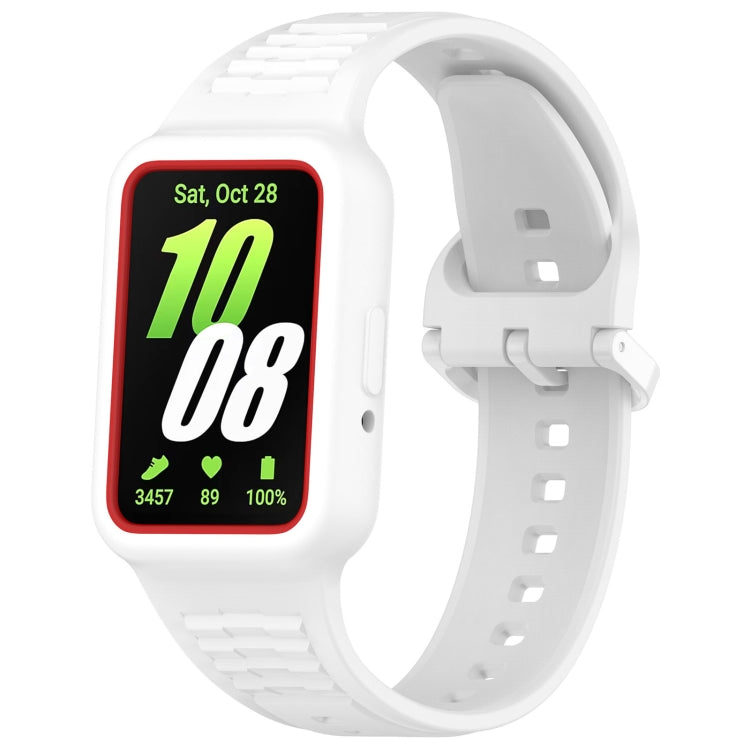 For  Huawei Band 9 NFC Two Color Frame Integrated Silicone Watch Band(White) - Watch Bands by PMc TechLife | Online Shopping South Africa | PMc TechLife | Buy Now Pay Later Mobicred