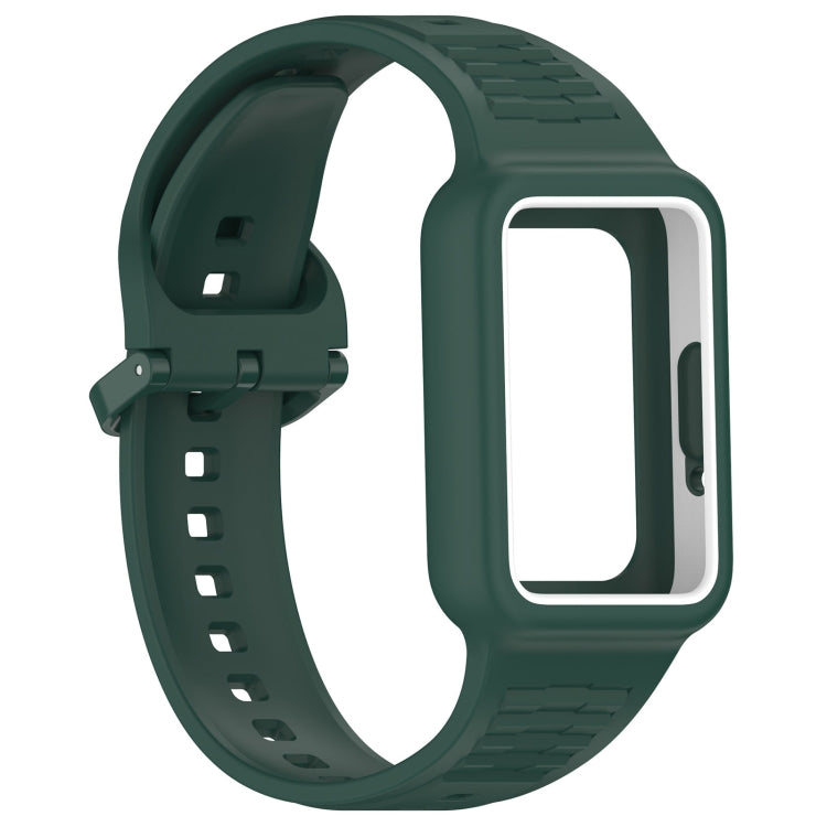 For  Huawei Band 9 Two Color Frame Integrated Silicone Watch Band(Dark Green) - free shipping - PMc TechLife - Order now!
