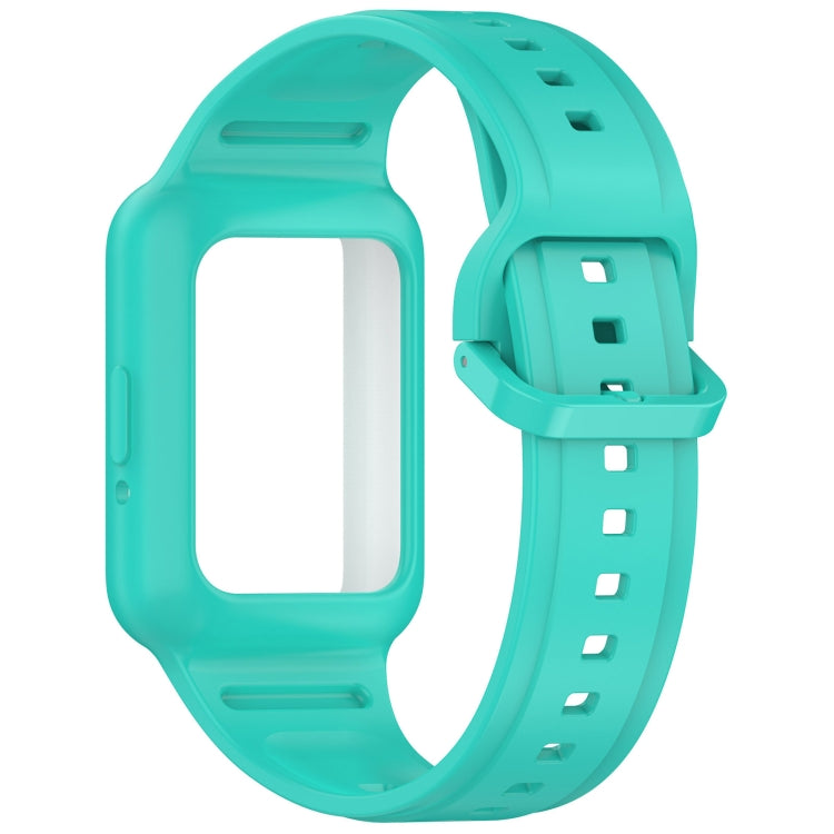For  Huawei Band 8 NFC Two Color Frame Integrated Silicone Watch Band(Cyan) - Watch Bands by PMc TechLife | Online Shopping South Africa | PMc TechLife | Buy Now Pay Later Mobicred