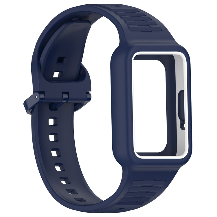 For  Huawei Band 8 Two Color Frame Integrated Silicone Watch Band(Midnight Blue) - free shipping - PMc TechLife - Order now!