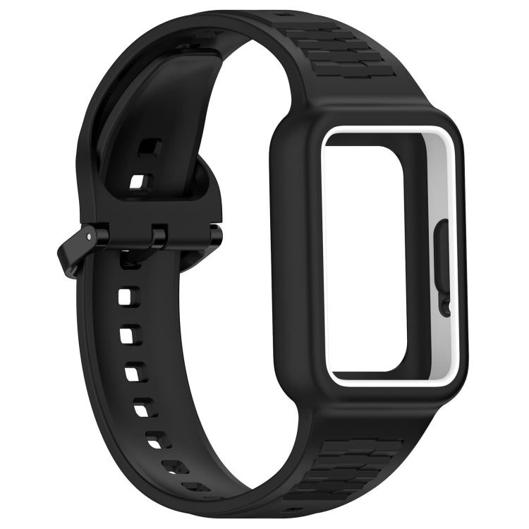 For  Huawei Band 8 Two Color Frame Integrated Silicone Watch Band(Black) - Watch Bands by PMc TechLife | Online Shopping South Africa | PMc TechLife | Buy Now Pay Later Mobicred