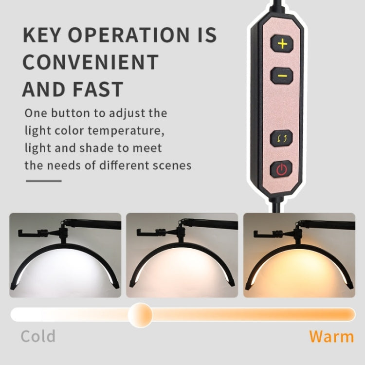 HD-M3X Pro 16 inch Adjustable Brightness Beauty Light Half Moon Light Eyelash Tech Lamp, Plug:AU Plug(Black) - Selfie Light by PMC TechLife | Online Shopping South Africa | PMC TechLife | Buy Now Pay Later Mobicred