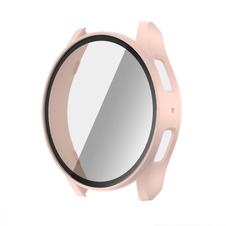 For Samsun Galaxy Watch 7 44mm PC + Tempered Film Integrated Watch Protective Case(Pink) - Watch Cases by PMC TechLife | Online Shopping South Africa | PMC TechLife | Buy Now Pay Later Mobicred