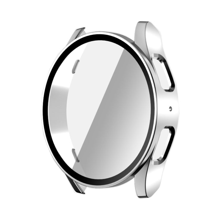 For Samsun Galaxy Watch 7 44mm PC + Tempered Film Integrated Watch Protective Case(Sliver) - Watch Cases by PMC TechLife | Online Shopping South Africa | PMC TechLife | Buy Now Pay Later Mobicred