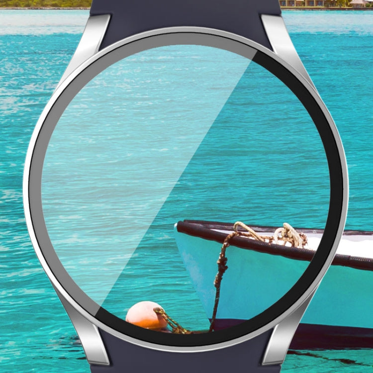 For Samsun Galaxy Watch 7 44mm PC + Tempered Film Integrated Watch Protective Case(Pink) - Watch Cases by PMC TechLife | Online Shopping South Africa | PMC TechLife | Buy Now Pay Later Mobicred