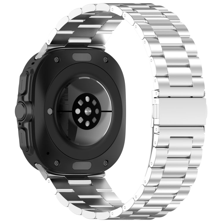 For Samsung Galaxy Watch Ultra 47mm Three Beads Stainless Steel Metal Watch Band(Silver) - free shipping - PMC TechLife - Order now!