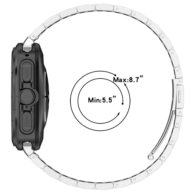 For Samsung Galaxy Watch Ultra 47mm Three Beads Stainless Steel Metal Watch Band(Silver) - free shipping - PMC TechLife - Order now!