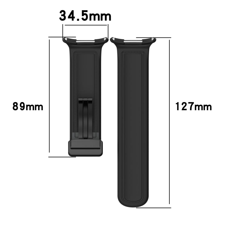 For Samsung Galaxy Watch Ultra 47mm Magnetic Folding Buckle Silicone Leather Watch Band(Orange) - Watch Bands by PMC TechLife | Online Shopping South Africa | PMC TechLife | Buy Now Pay Later Mobicred