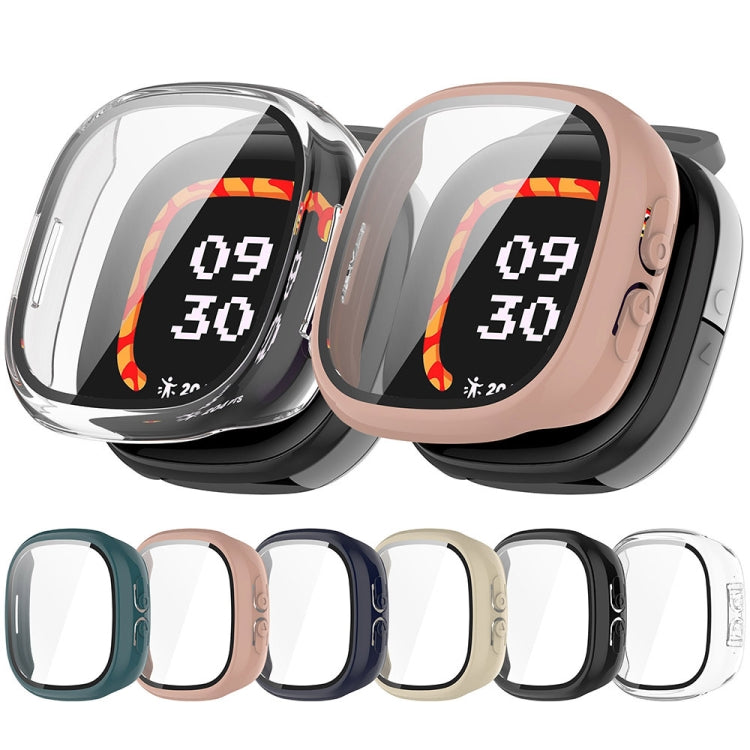 For Fitbit Ace LTE  PC + Tempered Glass Film Integrated Watch Protective Case(Pine Green) - Watch Cases by PMC TechLife | Online Shopping South Africa | PMC TechLife | Buy Now Pay Later Mobicred