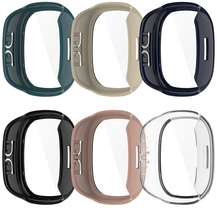 For Fitbit Ace LTE  PC + Tempered Glass Film Integrated Watch Protective Case(Ink Blue) - Watch Cases by PMC TechLife | Online Shopping South Africa | PMC TechLife | Buy Now Pay Later Mobicred