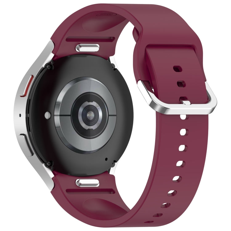 For Samsung Galaxy Watch FE 40mm Solid Color Silver Buckle Quick Release Silicone Watch Band(Wine Red) - free shipping - PMC TechLife - Order now!