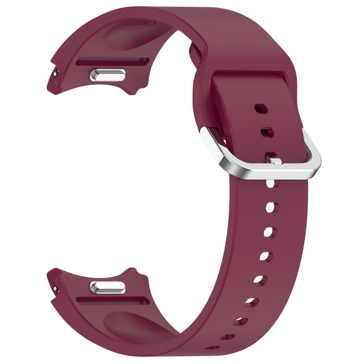 For Samsung Galaxy Watch FE 40mm Solid Color Silver Buckle Quick Release Silicone Watch Band(Wine Red) - free shipping - PMC TechLife - Order now!