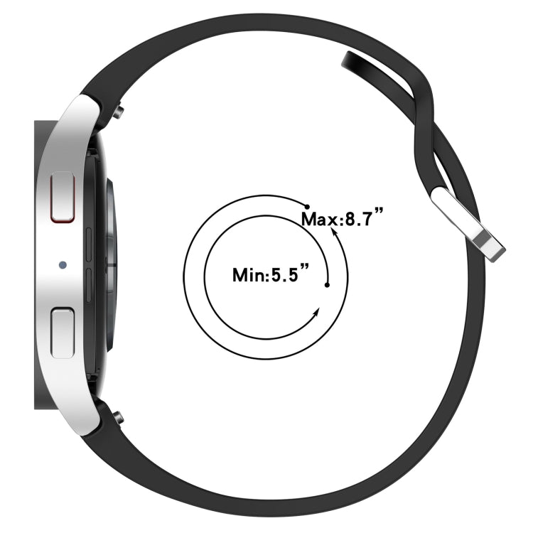For Samsung Galaxy Watch7 40 / 44mm Solid Color Silver Buckle Quick Release Silicone Watch Band(Black) - free shipping - PMC TechLife - Order now!