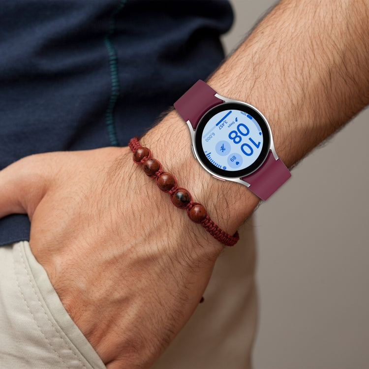 For Samsung Galaxy Watch FE 40mm Solid Color Silver Buckle Quick Release Silicone Watch Band(Wine Red) - free shipping - PMC TechLife - Order now!