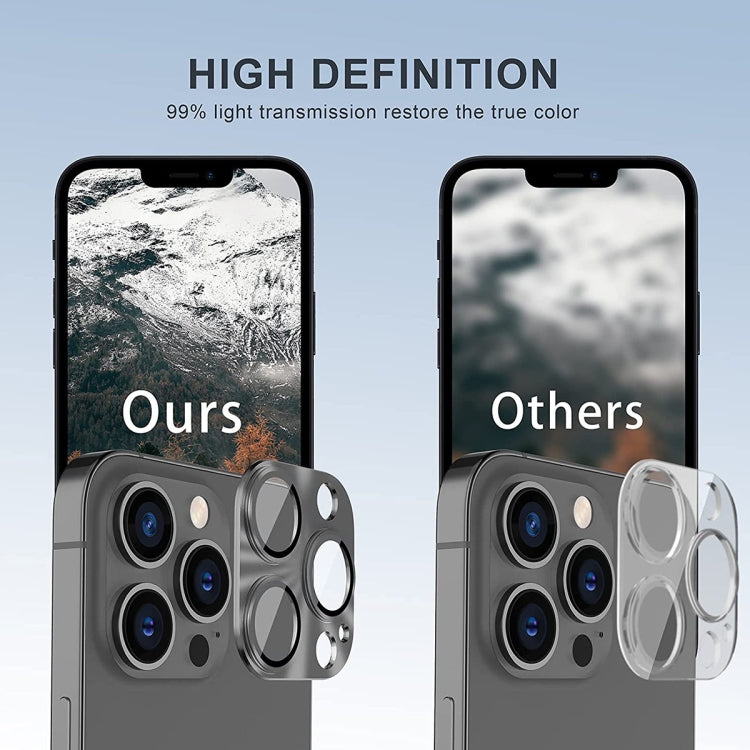For iPhone 16 / 16 Plus ENKAY Aluminium Alloy Tempered Glass Lens Cover Film(Royal Blue) - iPhone 16 Plus Tempered Glass by ENKAY | Online Shopping South Africa | PMC TechLife | Buy Now Pay Later Mobicred