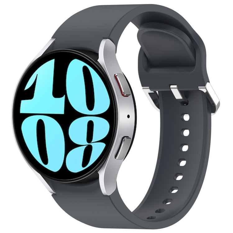 For Samsung Galaxy Watch 6 40mm Solid Color Silver Buckle Quick Release Silicone Watch Band(Grey) - free shipping - PMC TechLife - Order now!