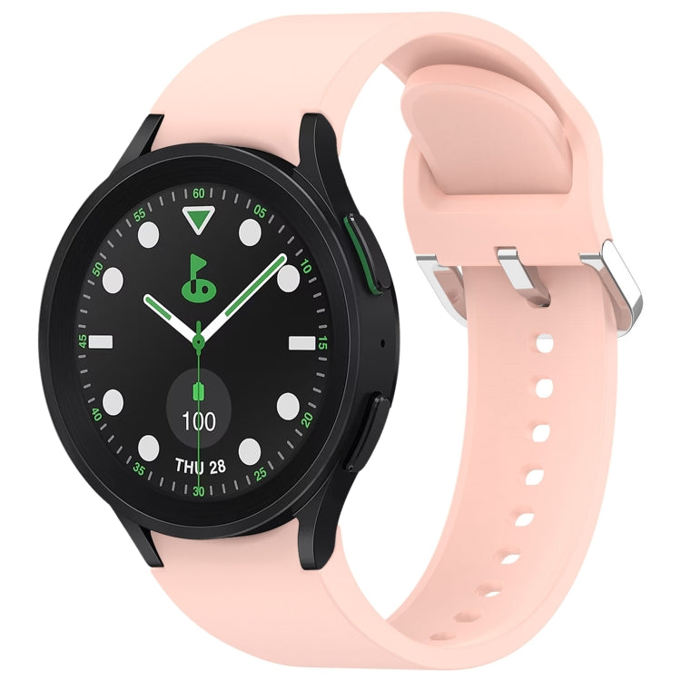 For Samsung Galaxy watch 5 Pro Golf Edition Solid Color Silver Buckle Quick Release Silicone Watch Band(Pink) - free shipping - PMC TechLife - Order now!