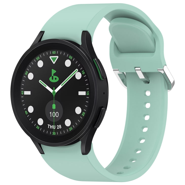 For Samsung Galaxy watch 5 Pro Golf Edition Solid Color Silver Buckle Quick Release Silicone Watch Band(Teal) - free shipping - PMC TechLife - Order now!