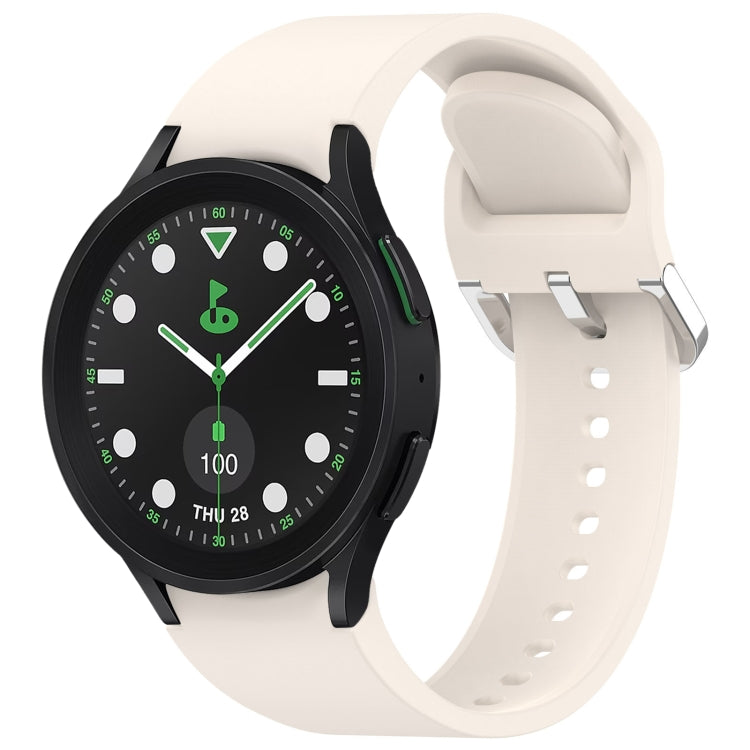 For Samsung Galaxy watch 5 Pro Golf Edition Solid Color Silver Buckle Quick Release Silicone Watch Band(Starlight) - free shipping - PMC TechLife - Order now!