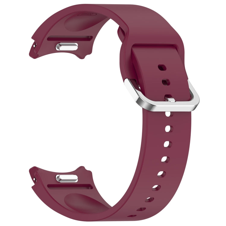 For Samsung Galaxy Watch 5  44mm Solid Color Silver Buckle Quick Release Silicone Watch Band(Wine Red) - free shipping - PMC TechLife - Order now!