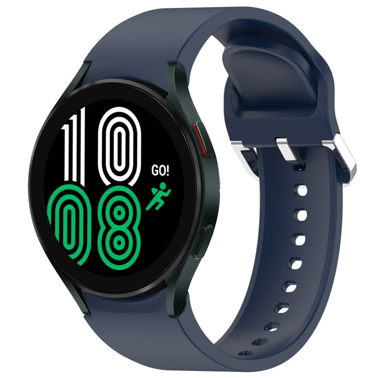 For Samsung Galaxy Watch 4 44mm Solid Color Silver Buckle Quick Release Silicone Watch Band(Midnight Blue) - free shipping - PMC TechLife - Order now!
